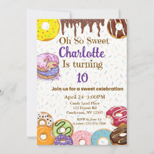 Oh So Sweet Donut-Party-Einladung Einladung