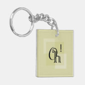 Oh! Spaß Überraschung Moderne Minimalistische Kuns Schlüsselanhänger (Vorderseite links)