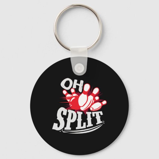 Oh Split! Funny Bowling League Schlüsselanhänger (Vorderseite)