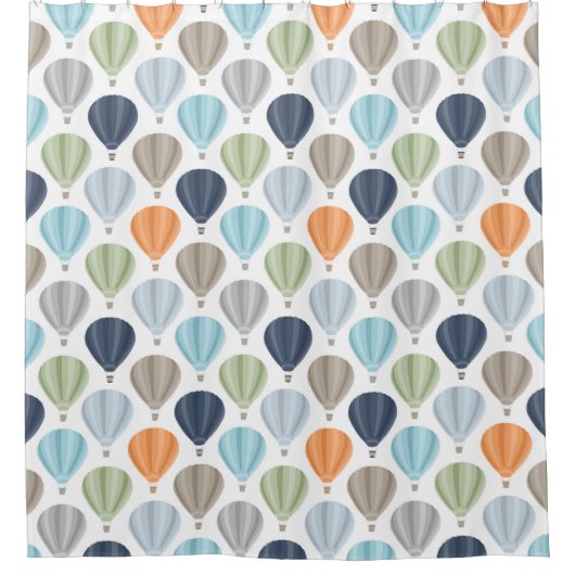 OH steigt Heißluft Muster im Ballon auf Duschvorhang (Vorderseite)