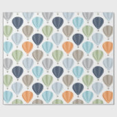 OH steigt Heißluft Muster im Ballon auf Geschenkpapier (Flach)