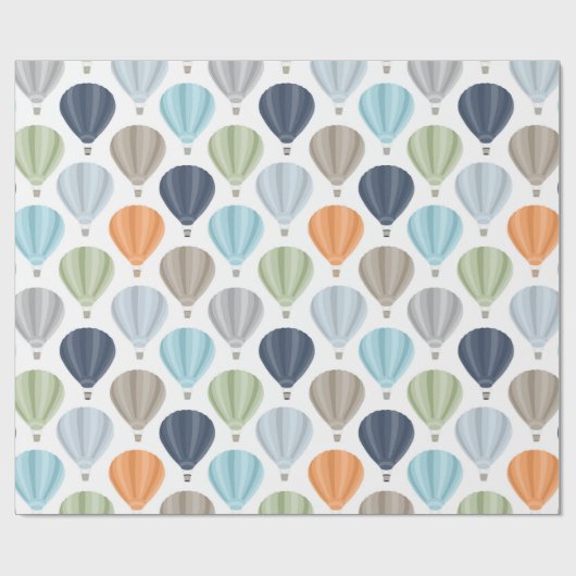 OH steigt Heißluft Muster im Ballon auf Geschenkpapier (Flach)