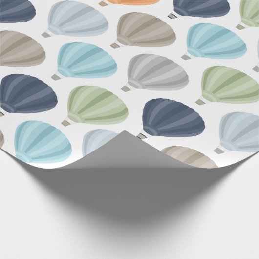 OH steigt Heißluft Muster im Ballon auf Geschenkpapier (Ecke)