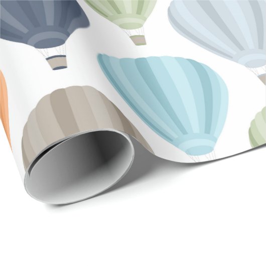 OH steigt Heißluft Muster im Ballon auf Geschenkpapier (Rolleneckpunkt)