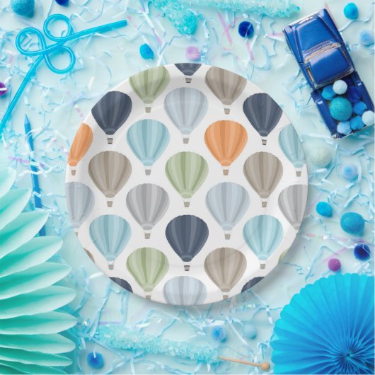 OH steigt Heißluft Muster im Ballon auf Pappteller (Party)