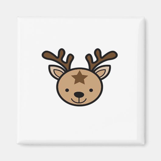 Oh süßer Hirsch Minimal Design Magnet (Vorne)