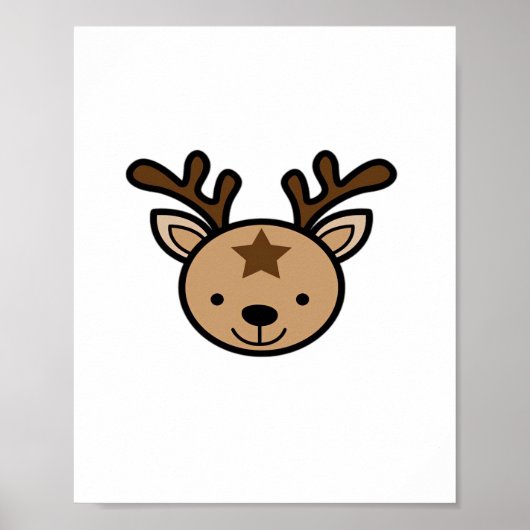 Oh süßer Hirsch Minimal Design Poster (Vorne)