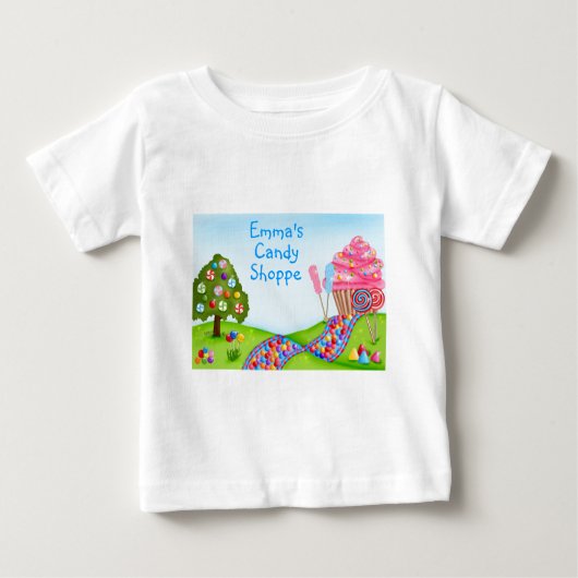 Oh süßes Süßigkeits-Land und kleine Kuchen Baby T-shirt (Vorderseite)