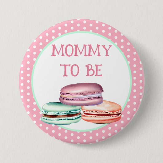 Oh Sweet Baby Girl Macaron Baby Shower Mama Button (Vorderseite)