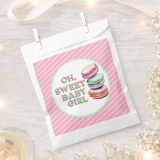Oh Sweet Baby Girl Macaron Themed Baby Dusche Geschenktütchen (Ausgeschnitten)