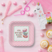 Oh Sweet Baby Girl Macaron Themed Baby Dusche Pappteller (Party)