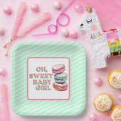 Oh Sweet Baby Girl Macaron Themed Baby Dusche Pappteller (Party)