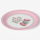 Oh Sweet Baby Girl Macaron Themed Baby Dusche Pappteller (Schrägansicht)
