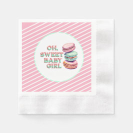 Oh Sweet Baby Girl Macaron Themed Baby Dusche Serviette