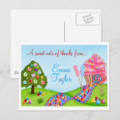 Oh Sweet Candy Land Cupcakes und Lollipops Postkarte (Vorne/Hinten)