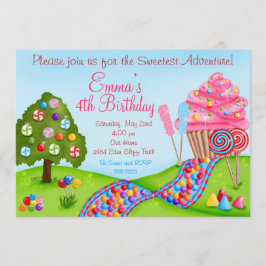 Oh Sweet Candyland Geburtstagskuchen Einladungen