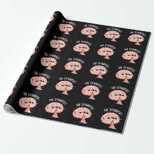 Oh Synapse Funny Brain Pun Dark BG Geschenkpapier