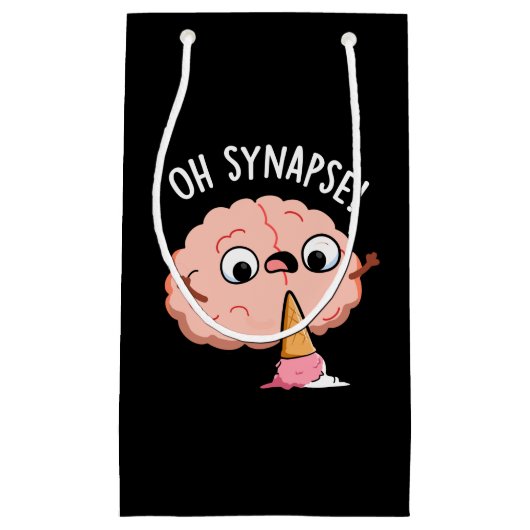 Oh Synapse Funny Brain Pun Dark BG Kleine Geschenktüte (Vorderseite)