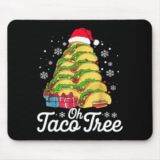 Oh Taco Tree Christmas Cute Xmas Mexican Food Love Mousepad (Vorne)