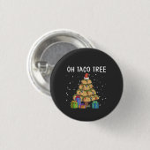 Oh, Taco Tree Funny mexikanisches Essen Ugy Weihna Button (Vorne & Hinten)