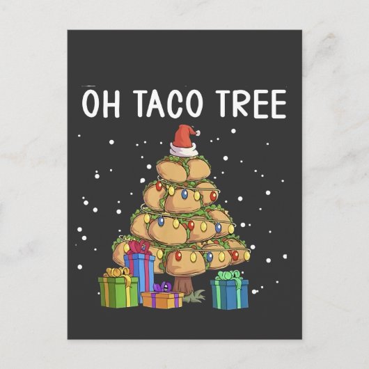 Oh, Taco Tree Funny mexikanisches Essen Ugy Weihna Einladungspostkarte (Vorderseite)