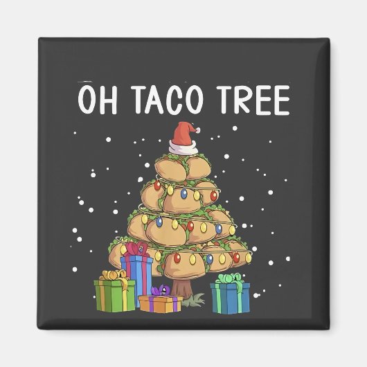 Oh, Taco Tree Funny mexikanisches Essen Ugy Weihna Magnet (Vorne)