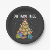 Oh, Taco Tree Funny mexikanisches Essen Ugy Weihna Pappteller (Vorderseite)