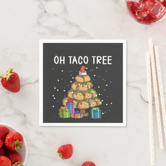 Oh, Taco Tree Funny mexikanisches Essen Ugy Weihna Serviette (Beispiel)