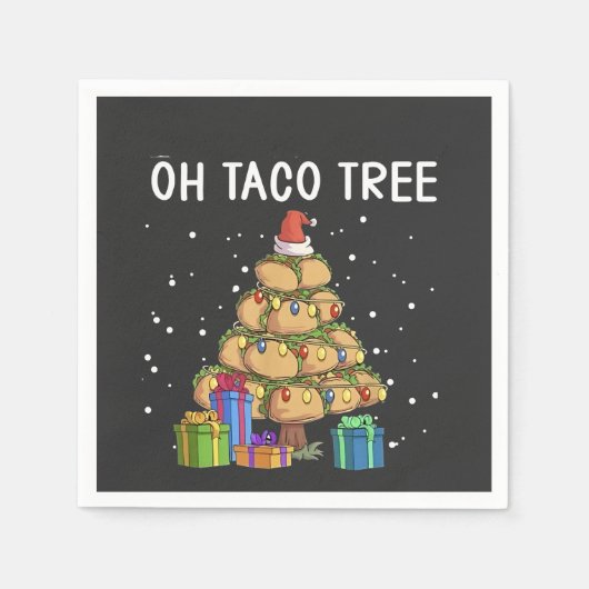 Oh, Taco Tree Funny mexikanisches Essen Ugy Weihna Serviette (Vorderseite)