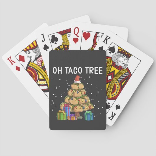 Oh, Taco Tree Funny mexikanisches Essen Ugy Weihna Spielkarten (Rückseite)