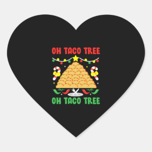 Oh Taco Tree Mexican Food Taco Lover Christmas Herz-Aufkleber