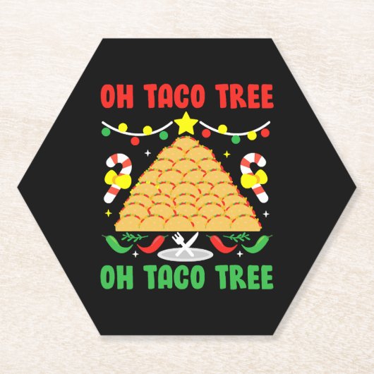 Oh Taco Tree Mexican Food Taco Lover Christmas Untersetzer (Vorderseite)