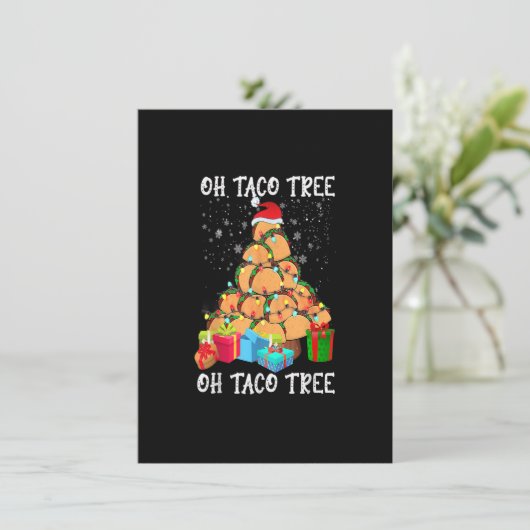 Oh Taco Tree Mexican Food Taco Lover Christmas Xma Einladung (Stehend Vorderseite)