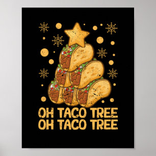 Oh Taco Tree Weihnachten Pajamas Xmas mexikanische Poster