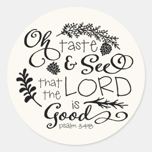 Oh Taste and See Scripting Sticker / Schwarz (Vorderseite)