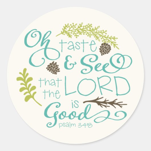 Oh Taste and See Scripture Sticker / Elfenbein (Vorderseite)