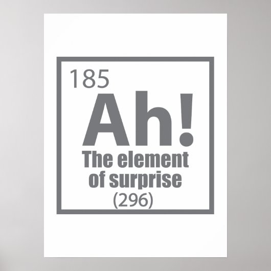 Oh! The Element of Überraschung Funny Chemistry Jo Poster (Vorne)