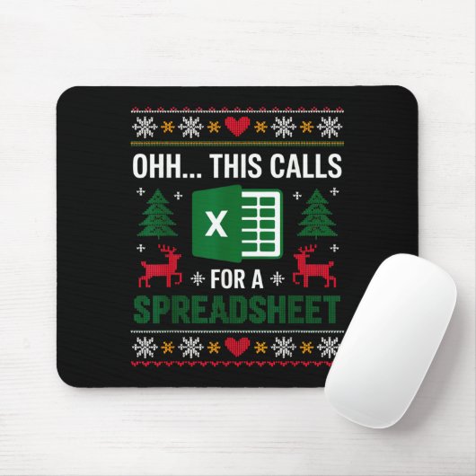 Oh This Calls For A Spreadsheet Christmas Mousepad (Mit Mouse)