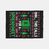 Oh This Calls For A Spreadsheet Christmas Sweater Fleecedecke (Vorderseite (Horizontal))