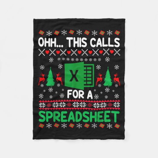Oh This Calls For A Spreadsheet Christmas Sweater Fleecedecke (Vorderseite)