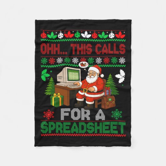 Oh This Calls For A Spreadsheet Christmas Sweater Fleecedecke (Vorderseite)