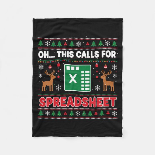 Oh This Calls For A Spreadsheet Christmas Sweater Fleecedecke (Vorderseite)