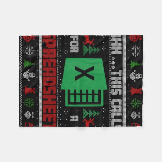 Oh This Calls For A Spreadsheet Christmas Sweater  Fleecedecke (Vorderseite (Horizontal))