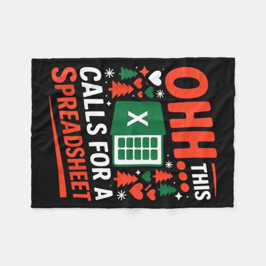 Oh This Calls For A Spreadsheet Christmas Sweater Fleecedecke (Vorderseite (Horizontal))