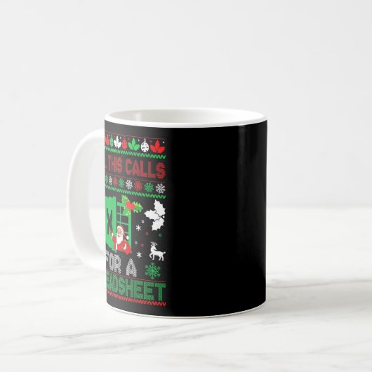 Oh This Calls For A Spreadsheet Christmas Sweater Kaffeetasse (Vorderseite Links)