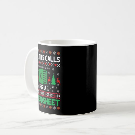 Oh This Calls For A Spreadsheet Christmas Sweater  Kaffeetasse (Vorderseite Links)