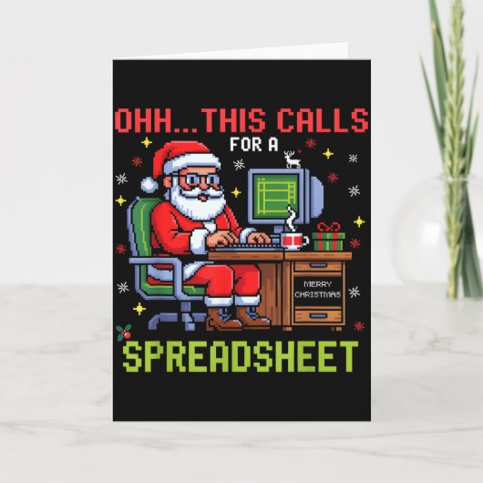 Oh This Calls For A Spreadsheet Christmas Sweater  Karte (Vorderseite)