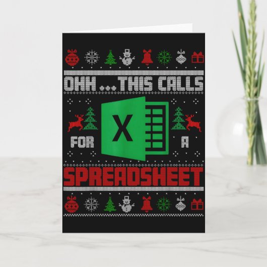 Oh This Calls For A Spreadsheet Christmas Sweater Karte (Vorderseite)