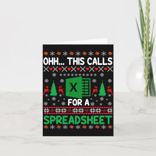 Oh This Calls For A Spreadsheet Christmas Sweater Karte (Vorderseite)