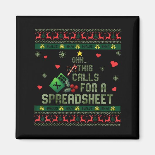 Oh This Calls For A Spreadsheet Christmas Sweater  Magnet (Vorne)